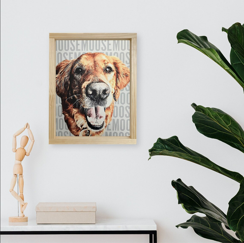 Personalized FRAMED Oil Effect Pet Portrait