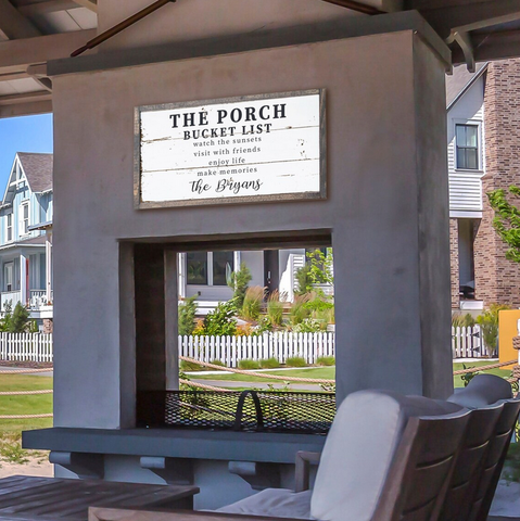 The Porch Bucket List — Optional Personalized Name Canvas Wall Decor