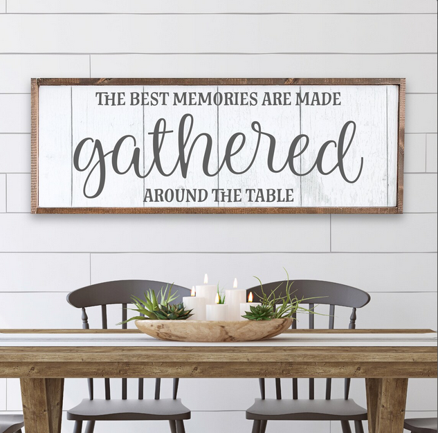 The Best Memories are Made Gathered Around the Table — FAUX Wood Plank Texture