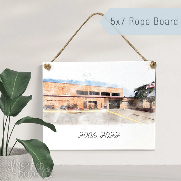 Custom Watercolor House Effect — Rope Board Panel