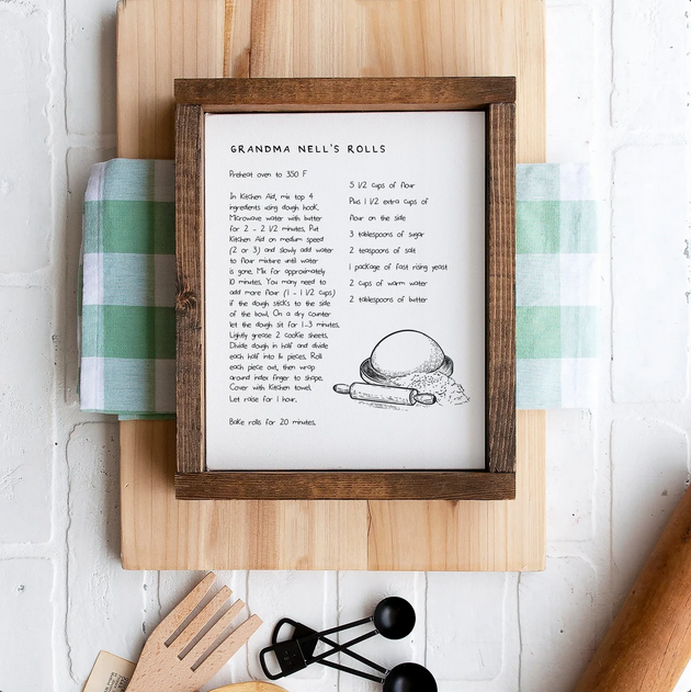 Your Recipe Printed On Canvas