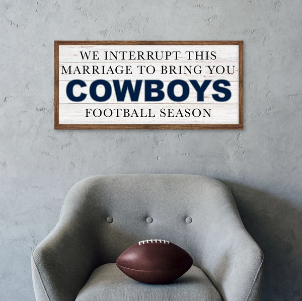 Dallas Cowboys Inspired Football Sign