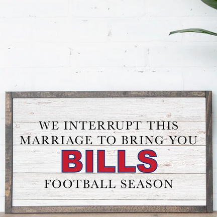 Buffalo Bills Inspired Football Sign