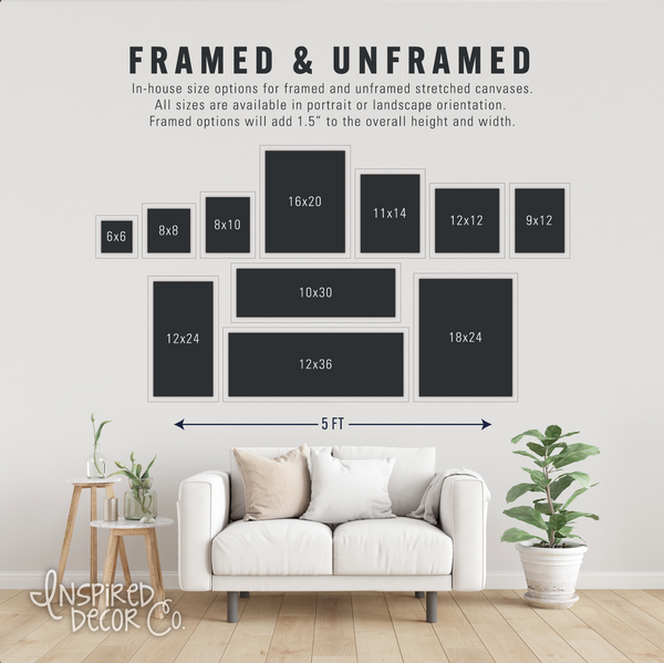 Let's See It All Map — Framed Canvas Wall Decor